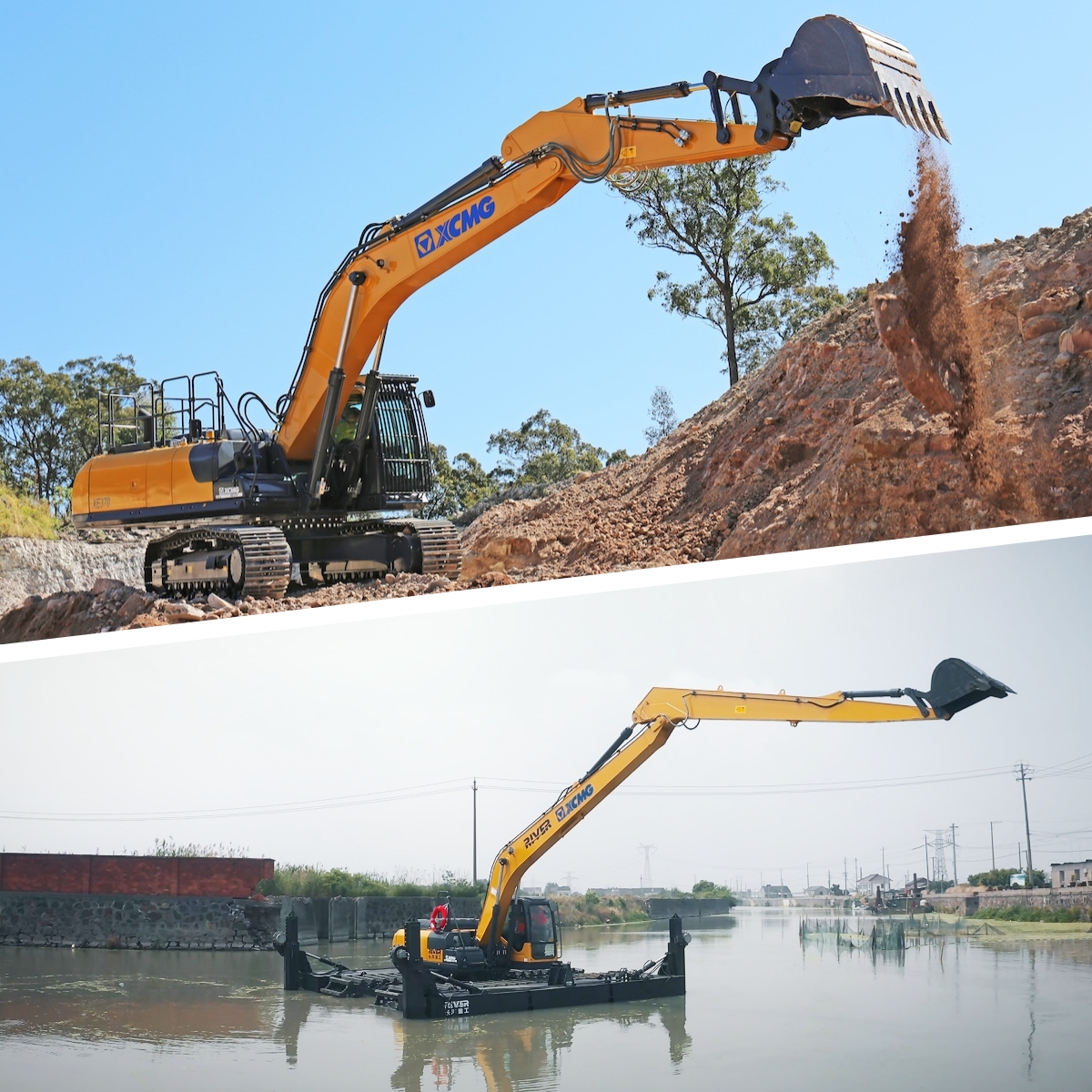 Comparison of dry excavators and amphibious excavators