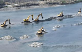 Amphibious Excavator for Port Dredging Silt Bucket & Rake Workflow
