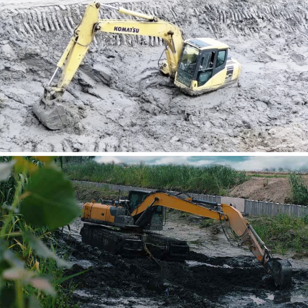 amphibious excavator vs traditional excavator swamp