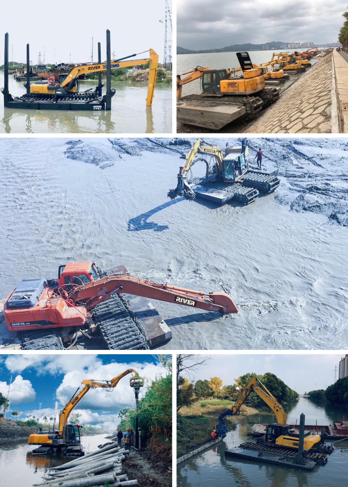 Amphibious Excavator in Multiple Applications