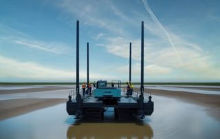 Spud Pole Stabilizes SANY Excavator for Marine Dredging